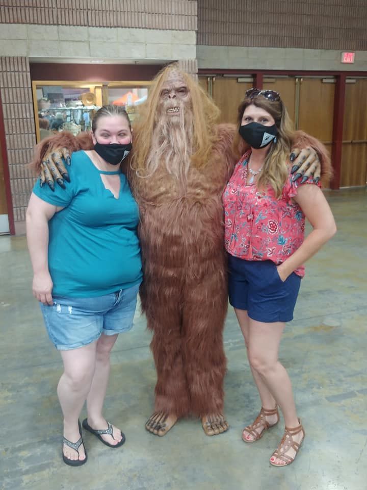 Michelle and Christiania with Bigfoot.